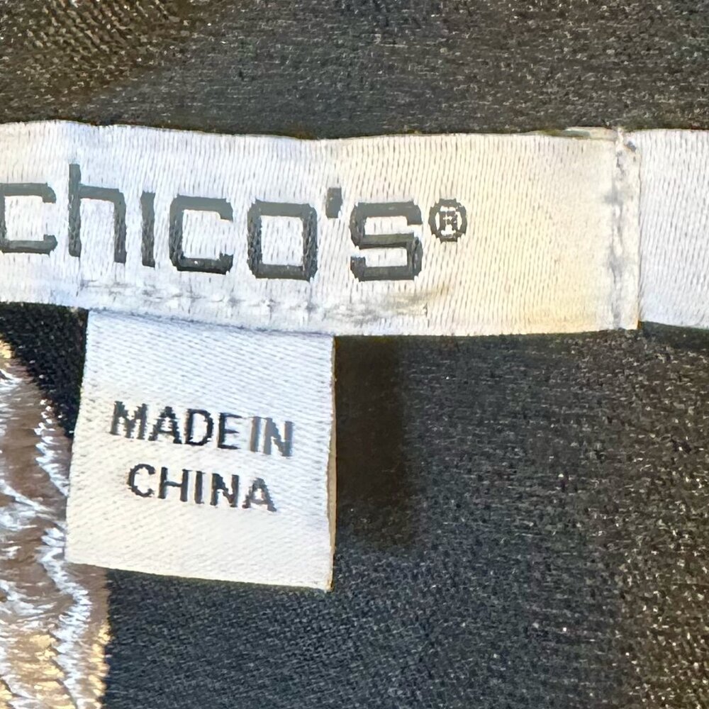 Chico’s Black White Polka Dot Open Front Jacket Size 2 (12) - Picture 3 of 4